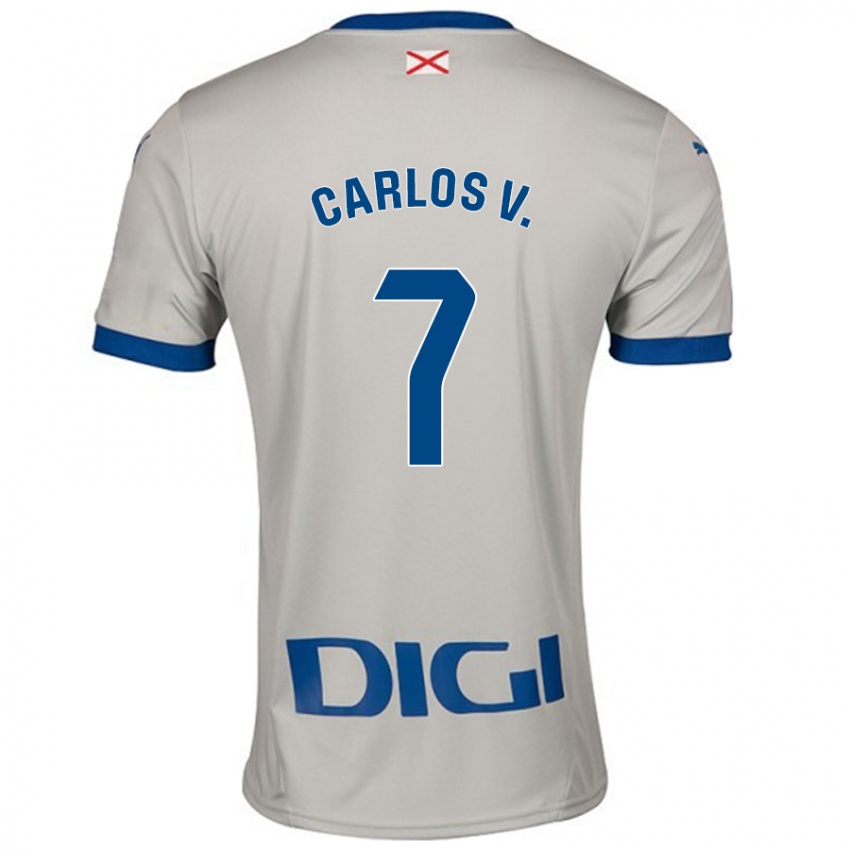 Niño Camiseta Carlos Vicente #7 Gris Claro 2ª Equipación 2024/25 La Camisa Perú