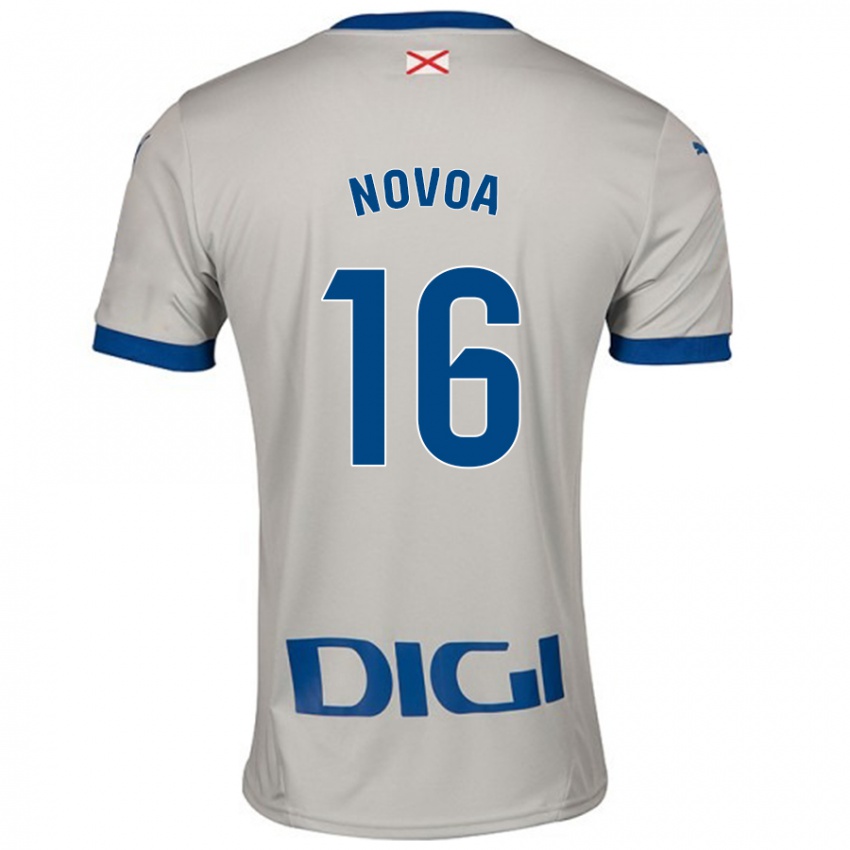 Niño Camiseta Hugo Novoa #16 Gris Claro 2ª Equipación 2024/25 La Camisa Perú