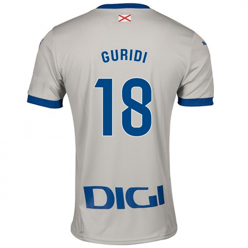 Niño Camiseta Jon Guridi #18 Gris Claro 2ª Equipación 2024/25 La Camisa Perú