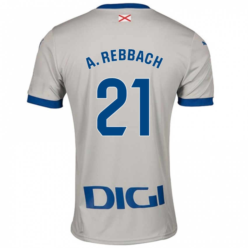 Niño Camiseta Abde Rebbach #21 Gris Claro 2ª Equipación 2024/25 La Camisa Perú