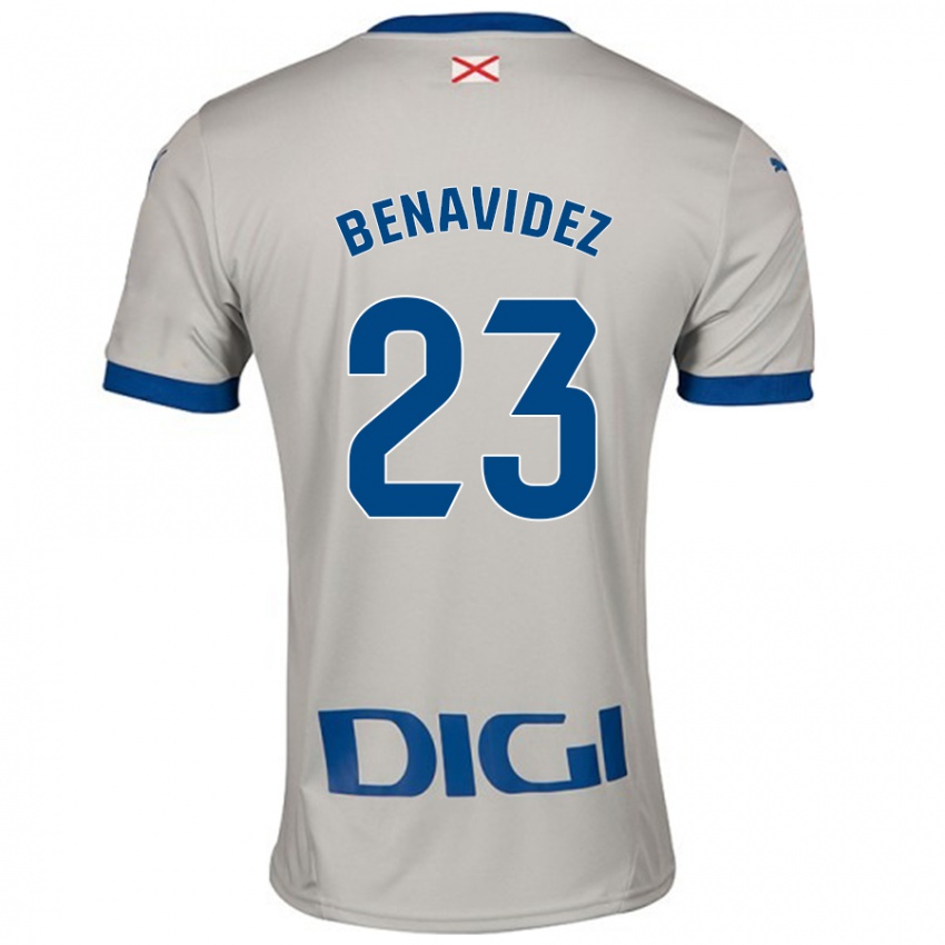 Niño Camiseta Carlos Benavidez #23 Gris Claro 2ª Equipación 2024/25 La Camisa Perú