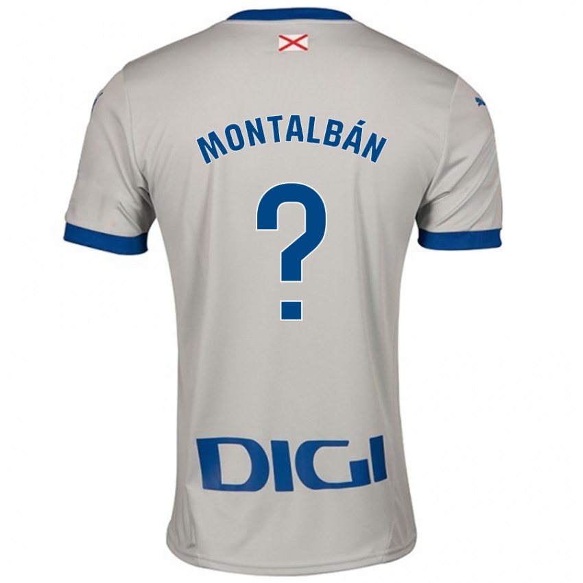 Niño Camiseta Enrique Montalbán #0 Gris Claro 2ª Equipación 2024/25 La Camisa Perú