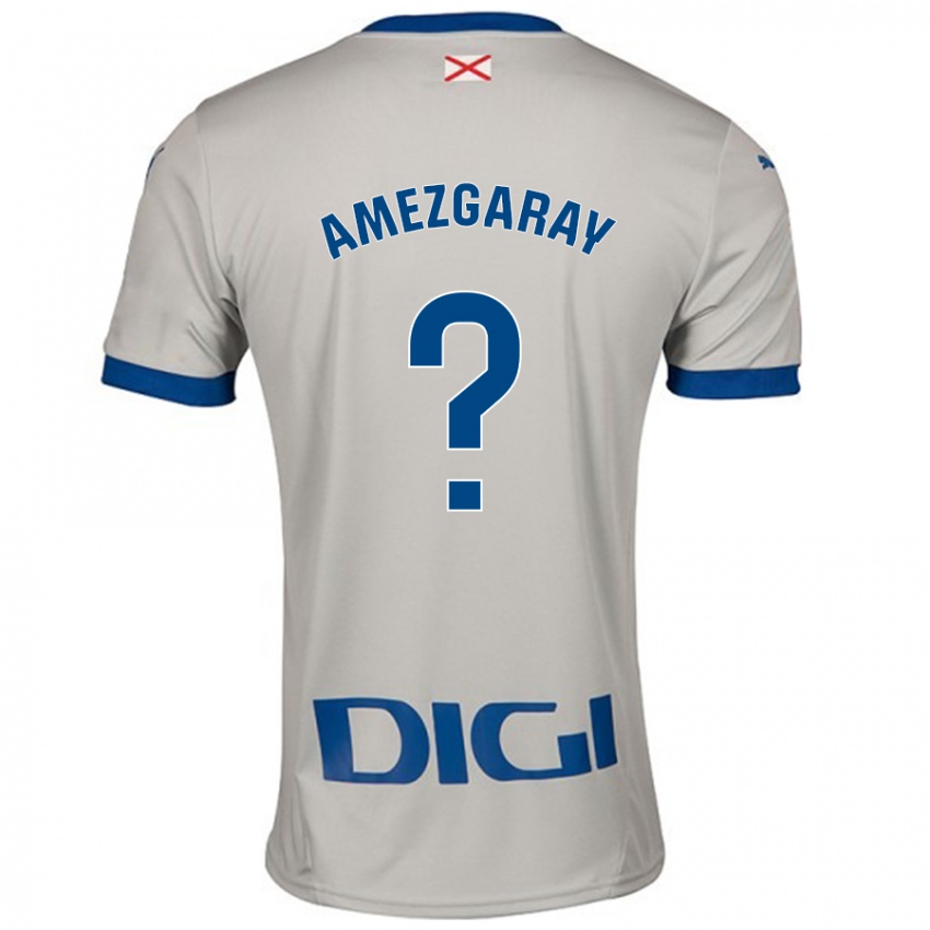 Niño Camiseta Ander Amezgaray #0 Gris Claro 2ª Equipación 2024/25 La Camisa Perú