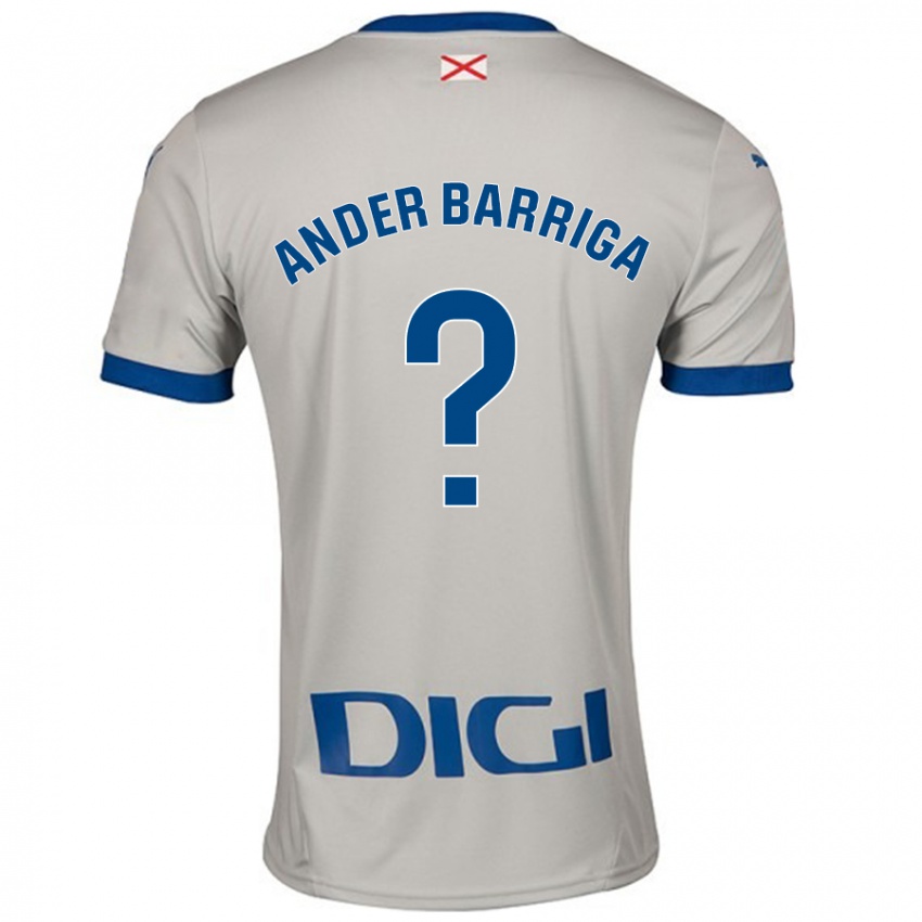 Niño Camiseta Jon Ander Barriga #0 Gris Claro 2ª Equipación 2024/25 La Camisa Perú