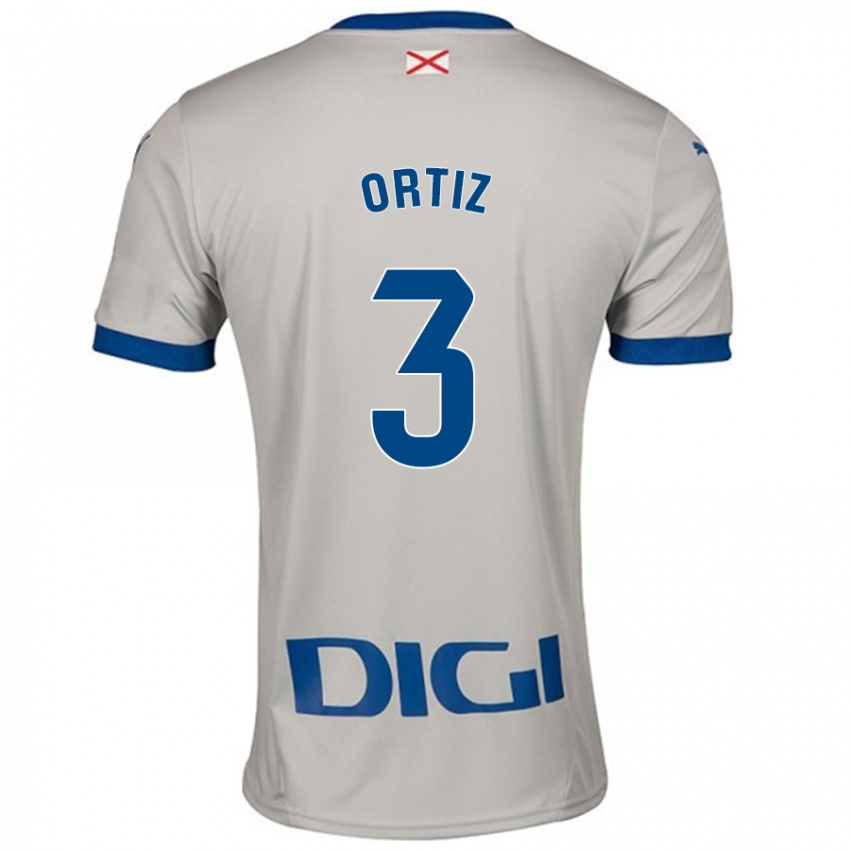 Niño Camiseta Eneko Ortiz #3 Gris Claro 2ª Equipación 2024/25 La Camisa Perú