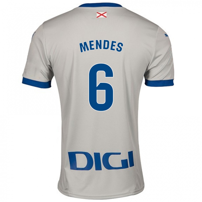 Niño Camiseta Tomás Mendes #6 Gris Claro 2ª Equipación 2024/25 La Camisa Perú