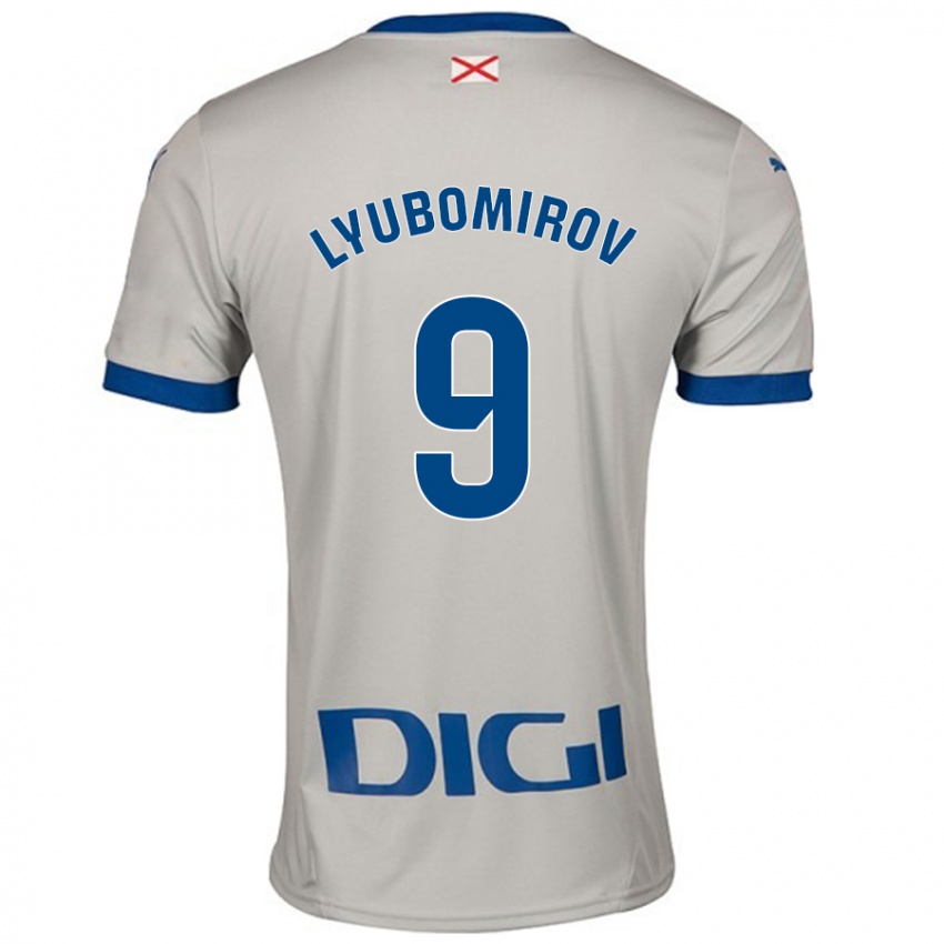 Niño Camiseta Daniel Lyubomirov #9 Gris Claro 2ª Equipación 2024/25 La Camisa Perú