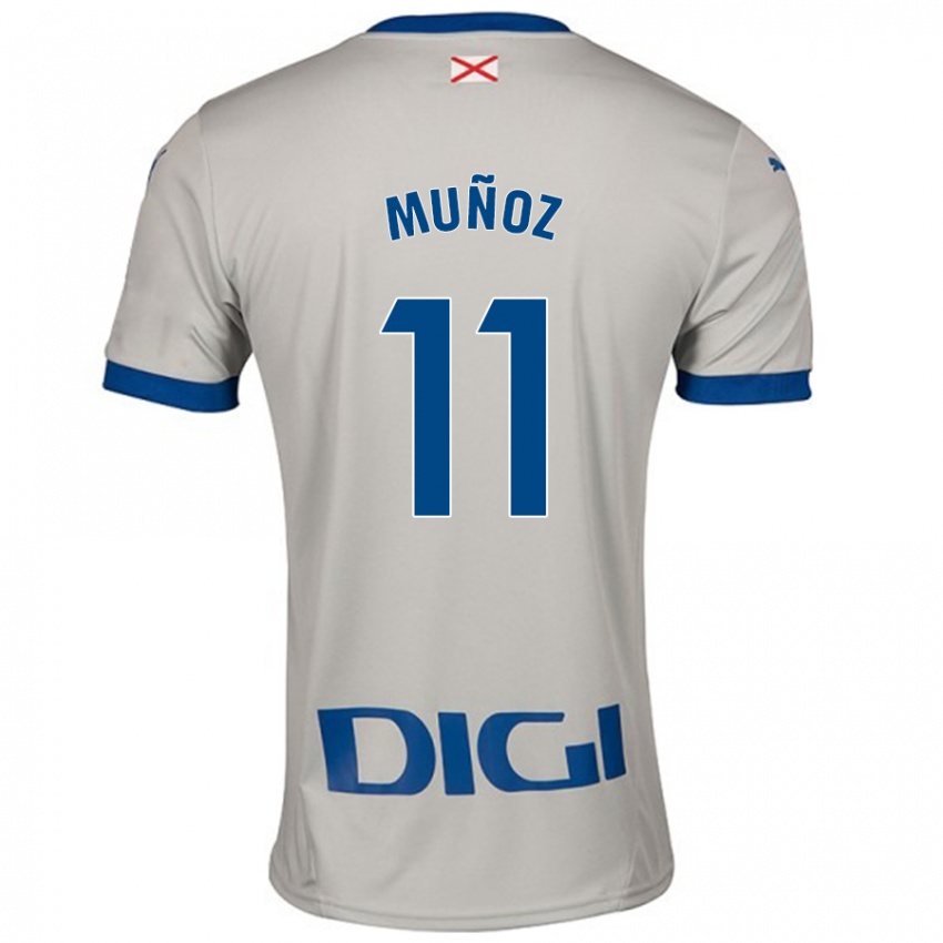 Niño Camiseta Egoitz Muñoz #11 Gris Claro 2ª Equipación 2024/25 La Camisa Perú