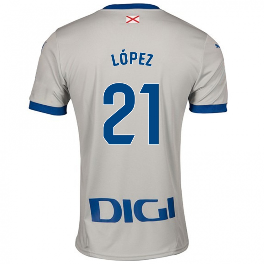 Niño Camiseta Juanma López #21 Gris Claro 2ª Equipación 2024/25 La Camisa Perú