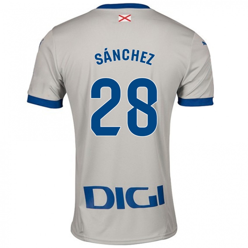 Niño Camiseta Ander Sánchez #28 Gris Claro 2ª Equipación 2024/25 La Camisa Perú