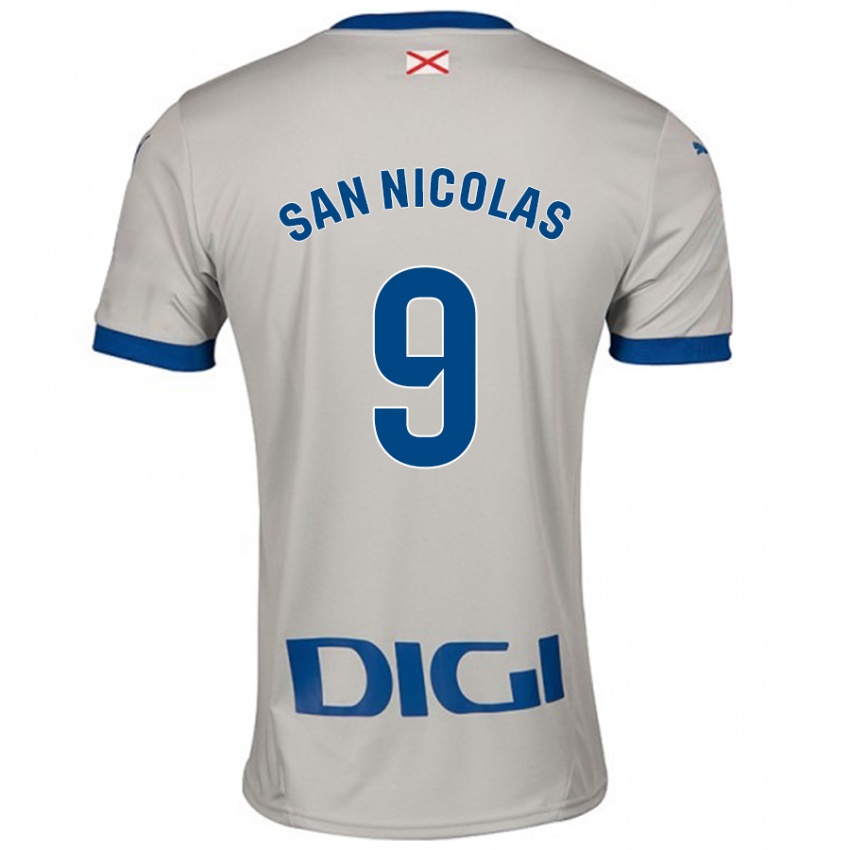 Niño Camiseta Olga San Nicolás #9 Gris Claro 2ª Equipación 2024/25 La Camisa Perú