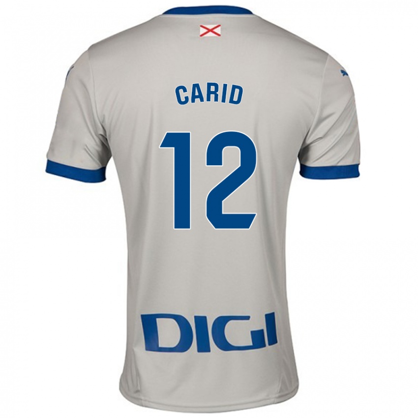 Niño Camiseta Andrea Carid #12 Gris Claro 2ª Equipación 2024/25 La Camisa Perú