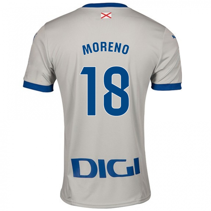 Niño Camiseta Laura Moreno #18 Gris Claro 2ª Equipación 2024/25 La Camisa Perú