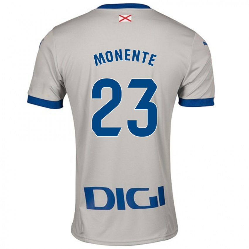 Niño Camiseta Leyre Monente #23 Gris Claro 2ª Equipación 2024/25 La Camisa Perú