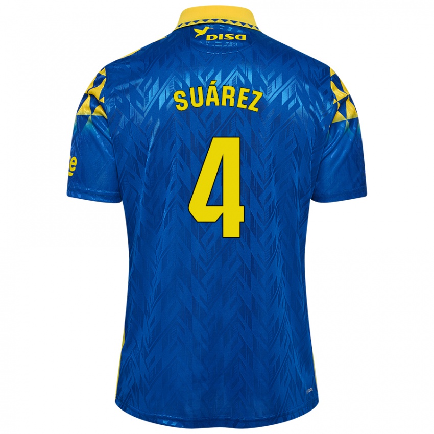 Niño Camiseta Alex Suárez #4 Azul Amarillo 2ª Equipación 2024/25 La Camisa Perú