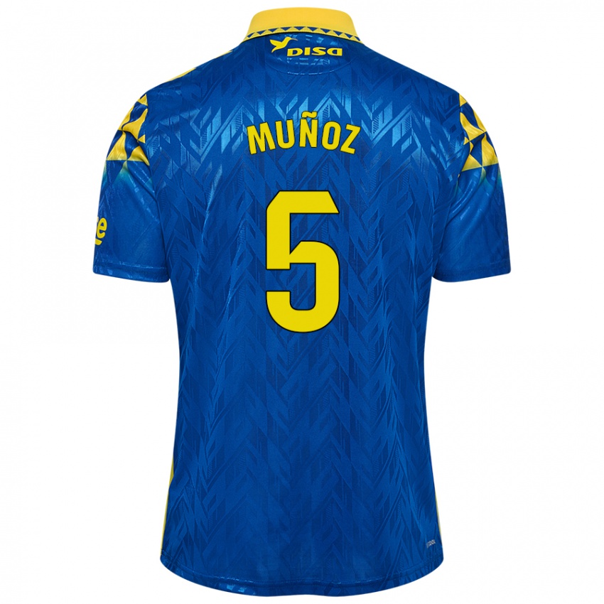 Niño Camiseta Javi Muñoz #5 Azul Amarillo 2ª Equipación 2024/25 La Camisa Perú