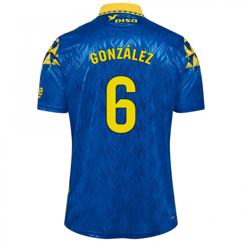 Niño Camiseta Fabio González #6 Azul Amarillo 2ª Equipación 2024/25 La Camisa Perú