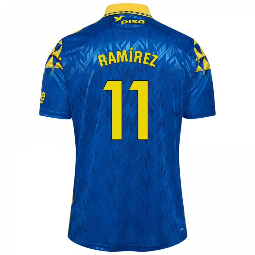 Niño Camiseta Benito Ramírez #11 Azul Amarillo 2ª Equipación 2024/25 La Camisa Perú