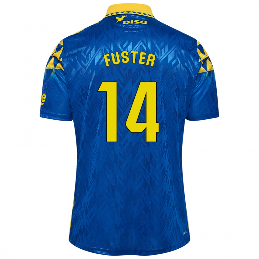 Niño Camiseta Manu Fuster #14 Azul Amarillo 2ª Equipación 2024/25 La Camisa Perú