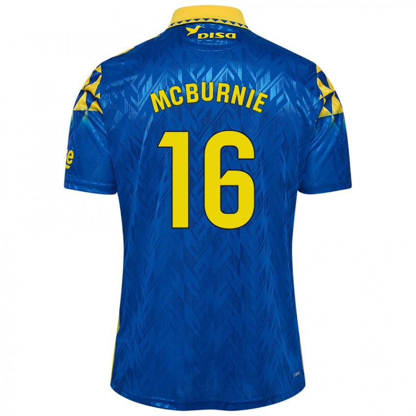 Niño Camiseta Oli Mcburnie #16 Azul Amarillo 2ª Equipación 2024/25 La Camisa Perú