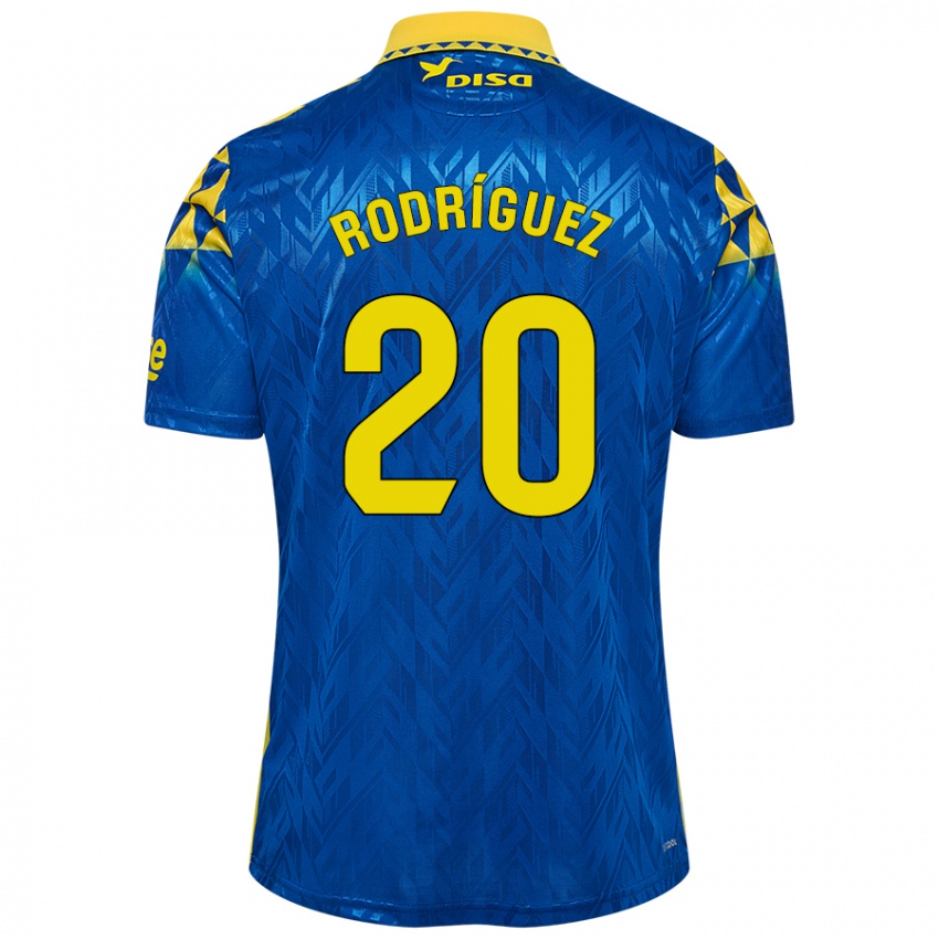 Niño Camiseta Kirian Rodríguez #20 Azul Amarillo 2ª Equipación 2024/25 La Camisa Perú