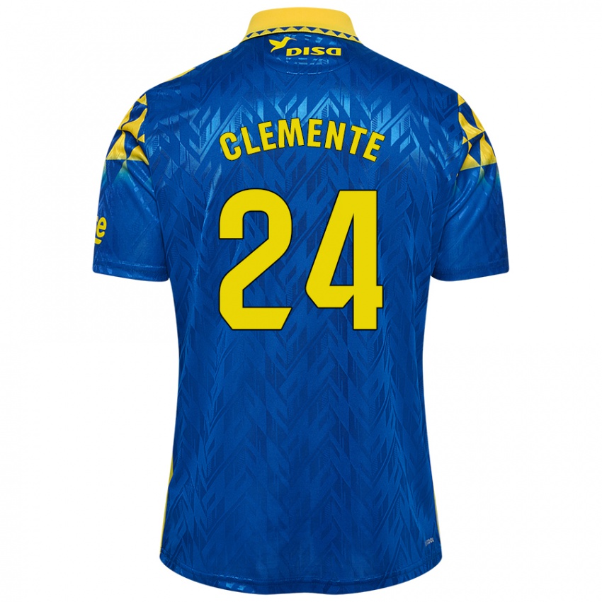 Niño Camiseta Enrique Clemente #24 Azul Amarillo 2ª Equipación 2024/25 La Camisa Perú