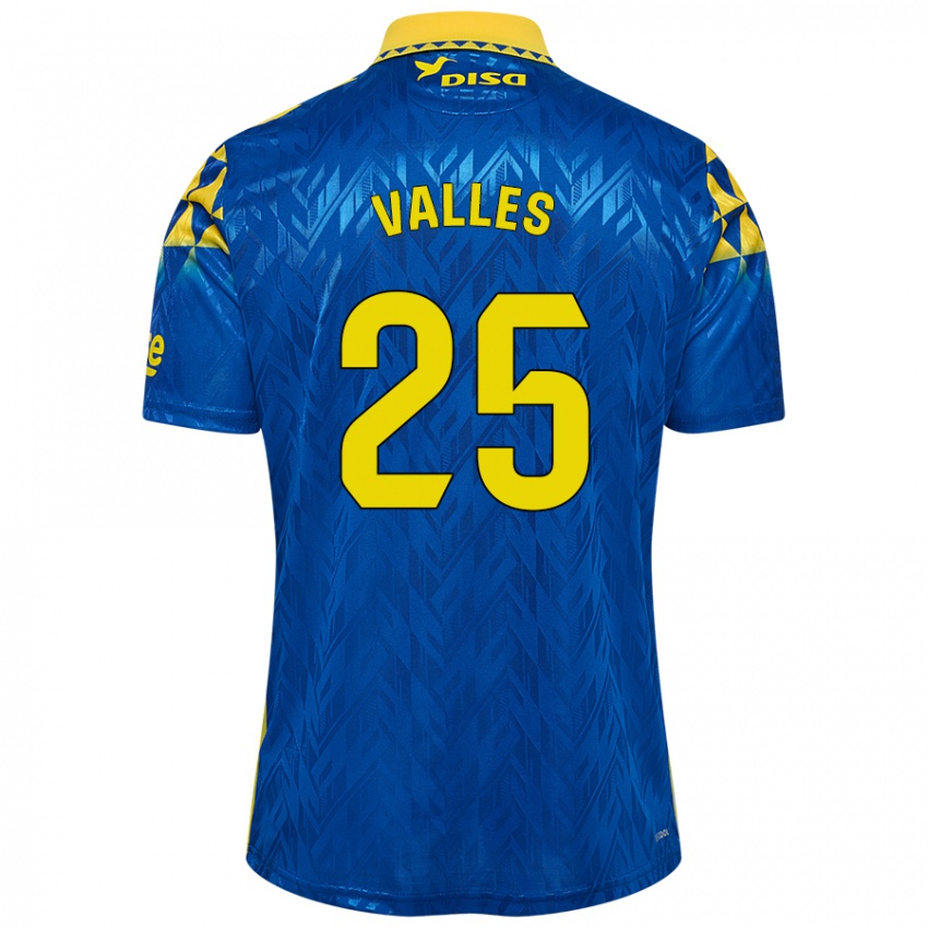 Niño Camiseta Álvaro Valles #25 Azul Amarillo 2ª Equipación 2024/25 La Camisa Perú