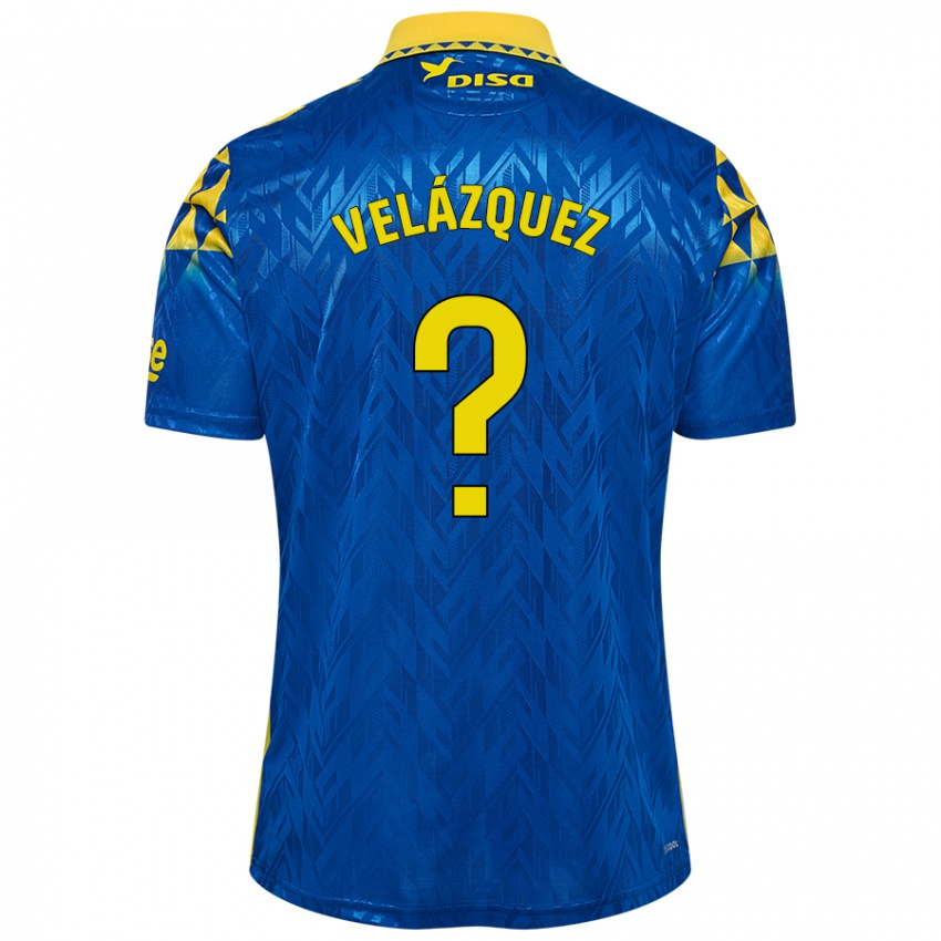 Niño Camiseta Brian Velázquez #0 Azul Amarillo 2ª Equipación 2024/25 La Camisa Perú