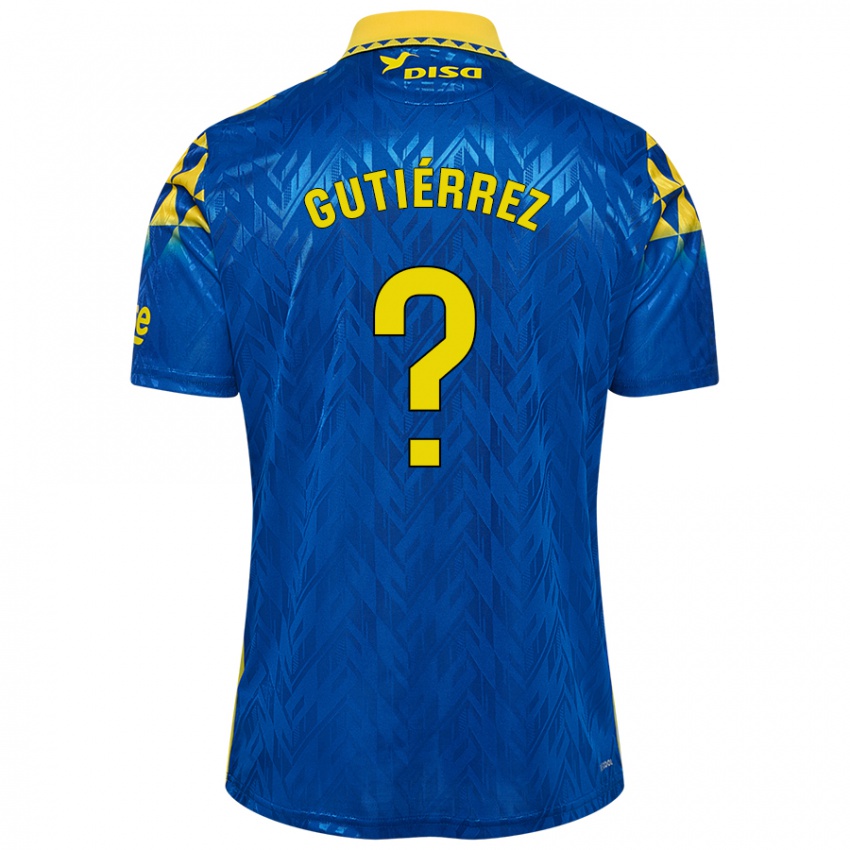 Niño Camiseta Marco Gutiérrez #0 Azul Amarillo 2ª Equipación 2024/25 La Camisa Perú