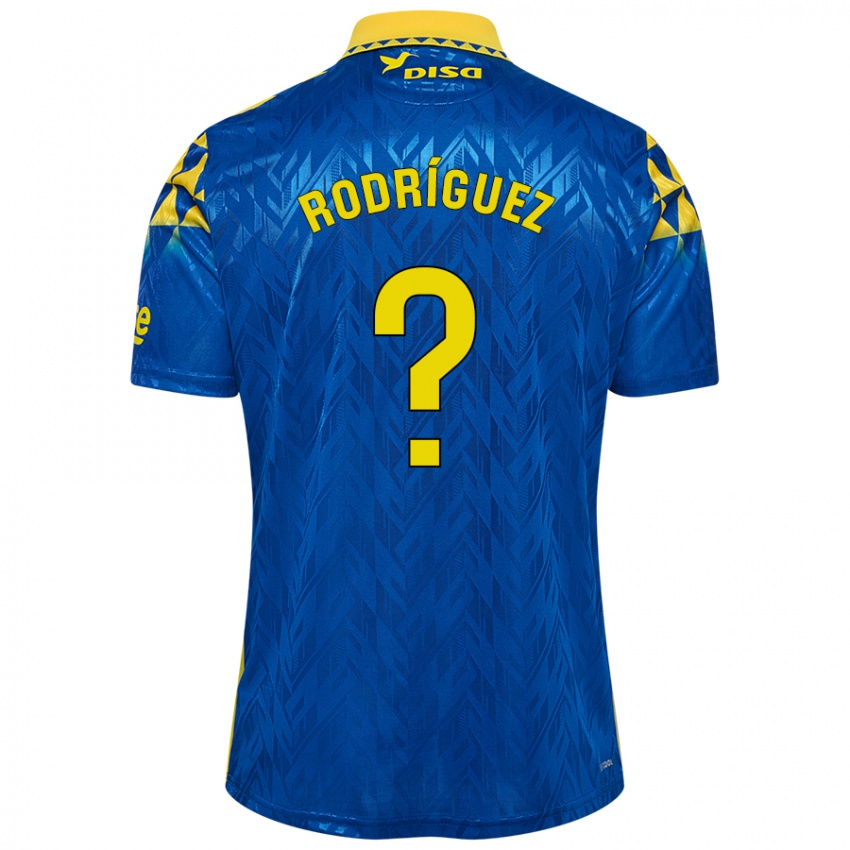 Niño Camiseta David Rodríguez #0 Azul Amarillo 2ª Equipación 2024/25 La Camisa Perú