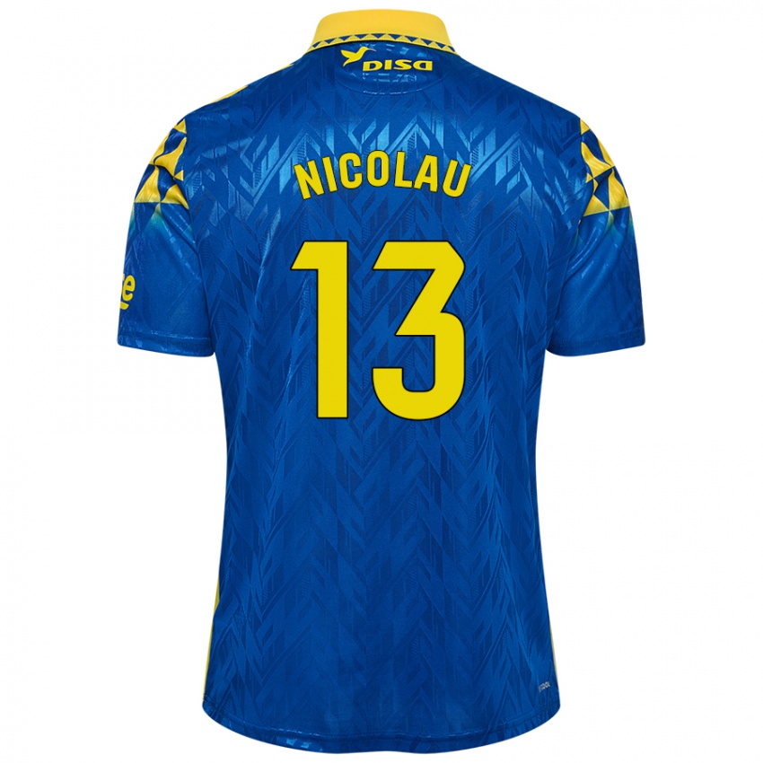 Niño Camiseta Nacho Nicolau #13 Azul Amarillo 2ª Equipación 2024/25 La Camisa Perú