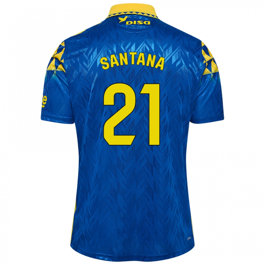 Niño Camiseta Yadam Santana #21 Azul Amarillo 2ª Equipación 2024/25 La Camisa Perú