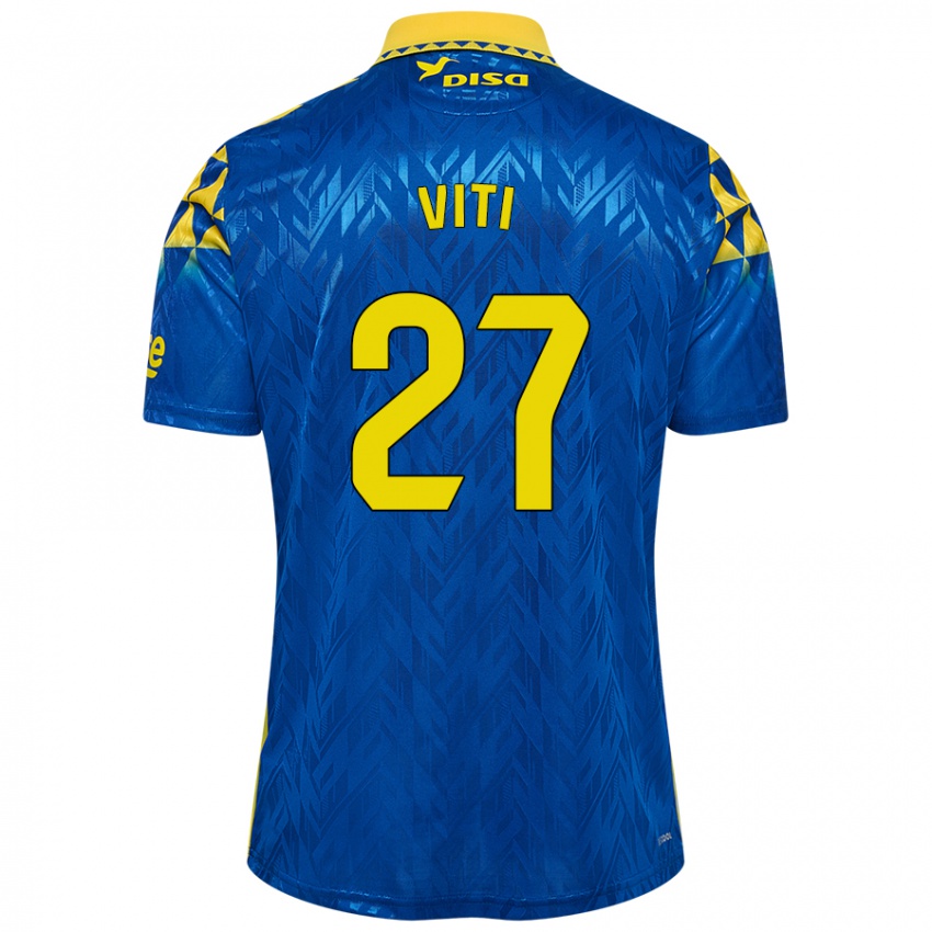 Niño Camiseta Viti #27 Azul Amarillo 2ª Equipación 2024/25 La Camisa Perú