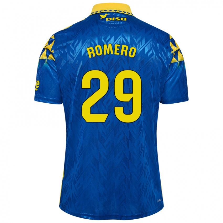 Niño Camiseta Elías Romero #29 Azul Amarillo 2ª Equipación 2024/25 La Camisa Perú