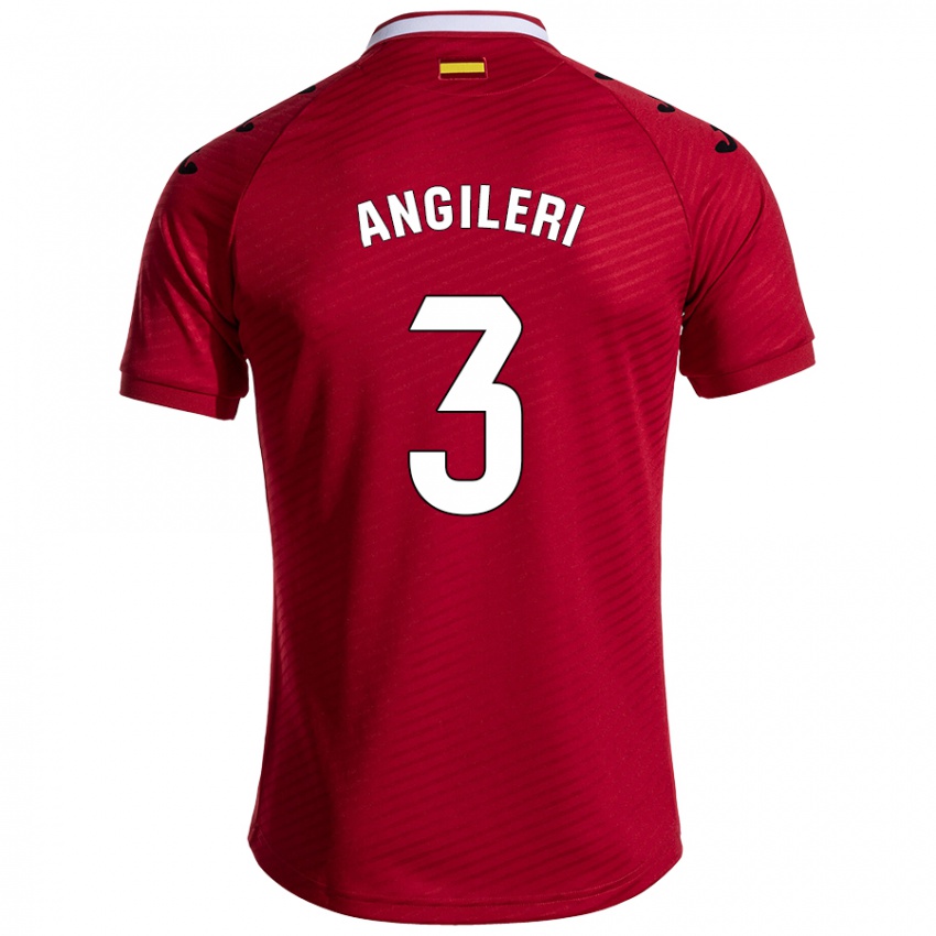 Niño Camiseta Fabrizio Angileri #3 Rojo Oscuro 2ª Equipación 2024/25 La Camisa Perú