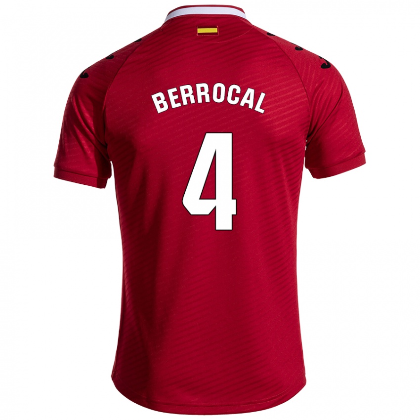 Niño Camiseta Juan Berrocal #4 Rojo Oscuro 2ª Equipación 2024/25 La Camisa Perú