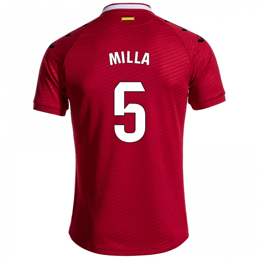 Niño Camiseta Luis Milla #5 Rojo Oscuro 2ª Equipación 2024/25 La Camisa Perú