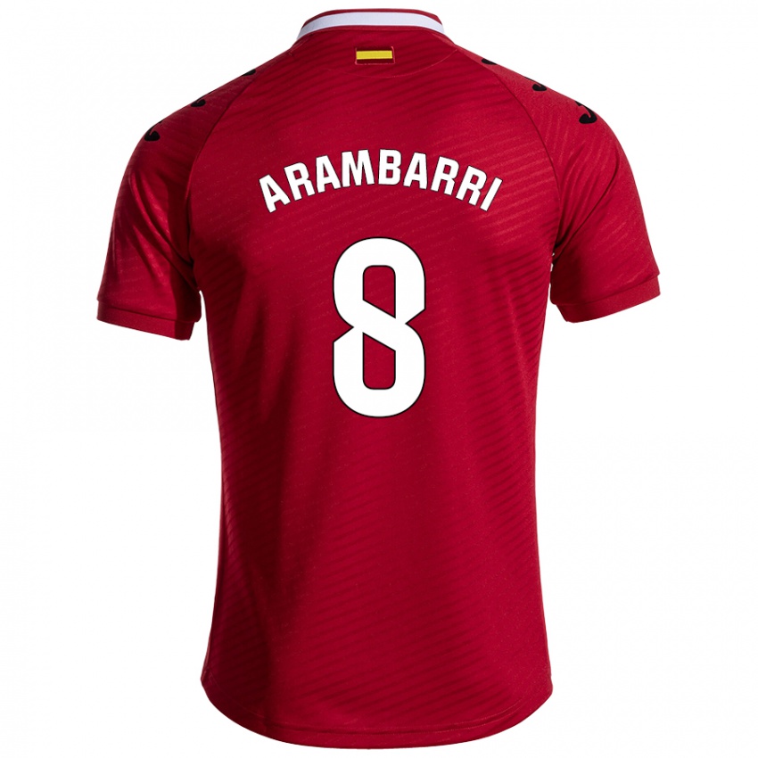 Niño Camiseta Mauro Arambarri #8 Rojo Oscuro 2ª Equipación 2024/25 La Camisa Perú