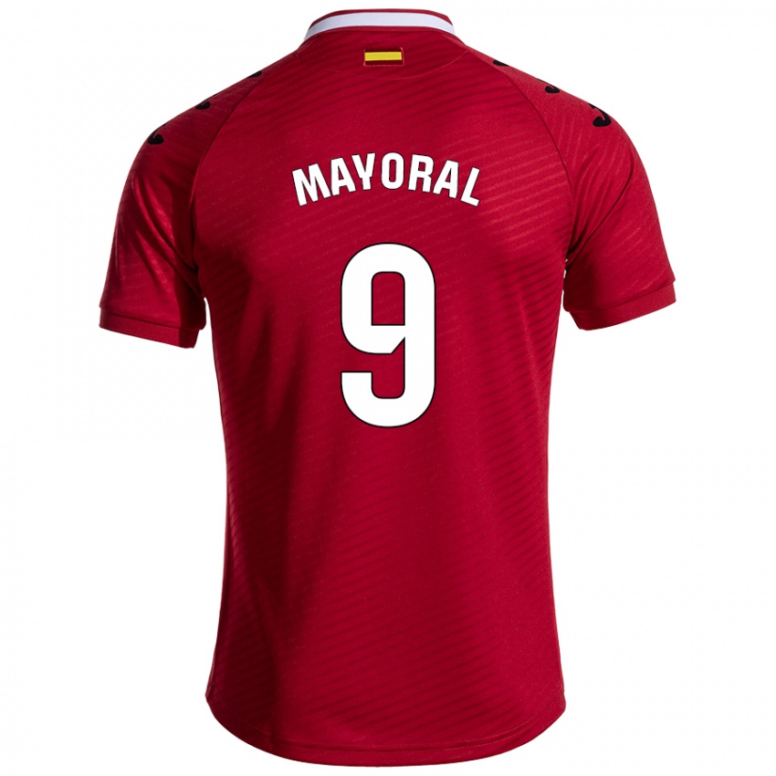 Niño Camiseta Borja Mayoral #9 Rojo Oscuro 2ª Equipación 2024/25 La Camisa Perú