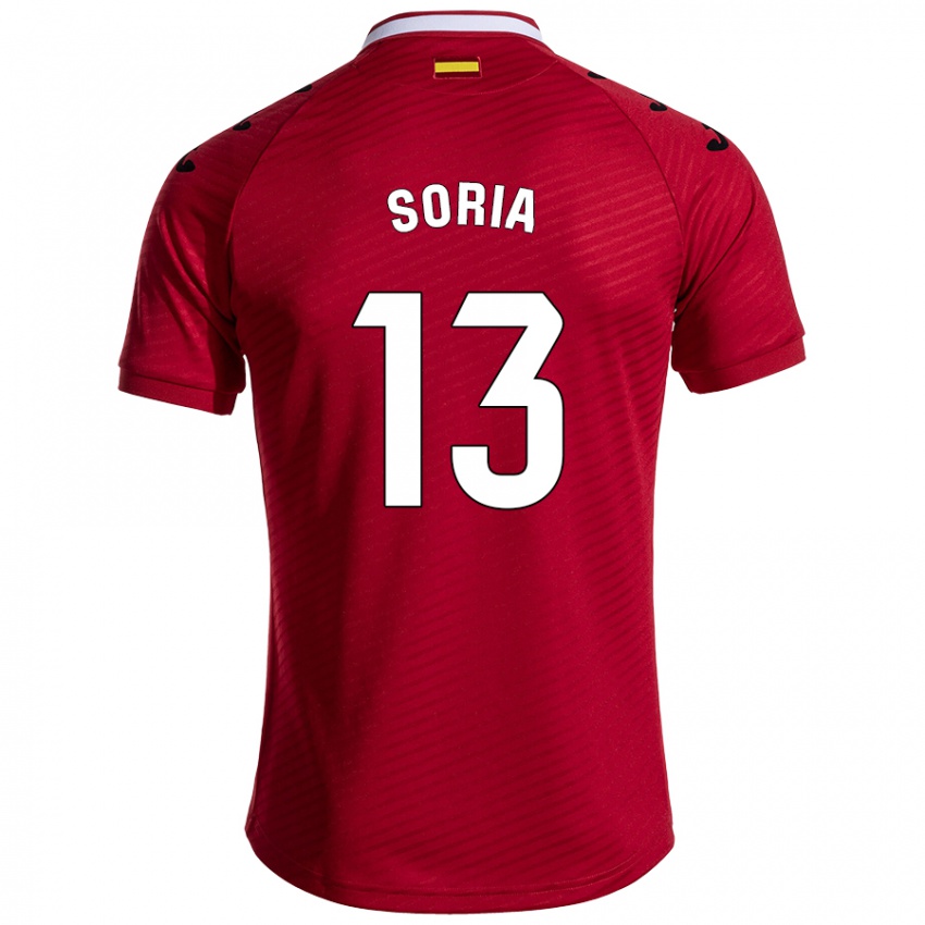 Niño Camiseta David Soria #13 Rojo Oscuro 2ª Equipación 2024/25 La Camisa Perú