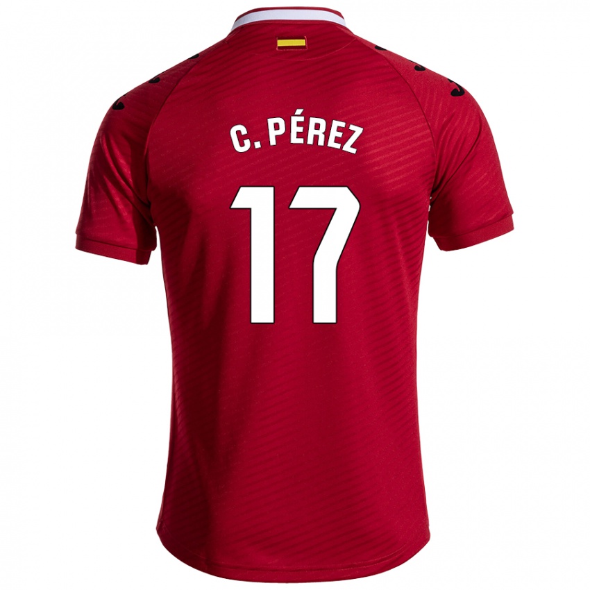 Niño Camiseta Carles Pérez #17 Rojo Oscuro 2ª Equipación 2024/25 La Camisa Perú