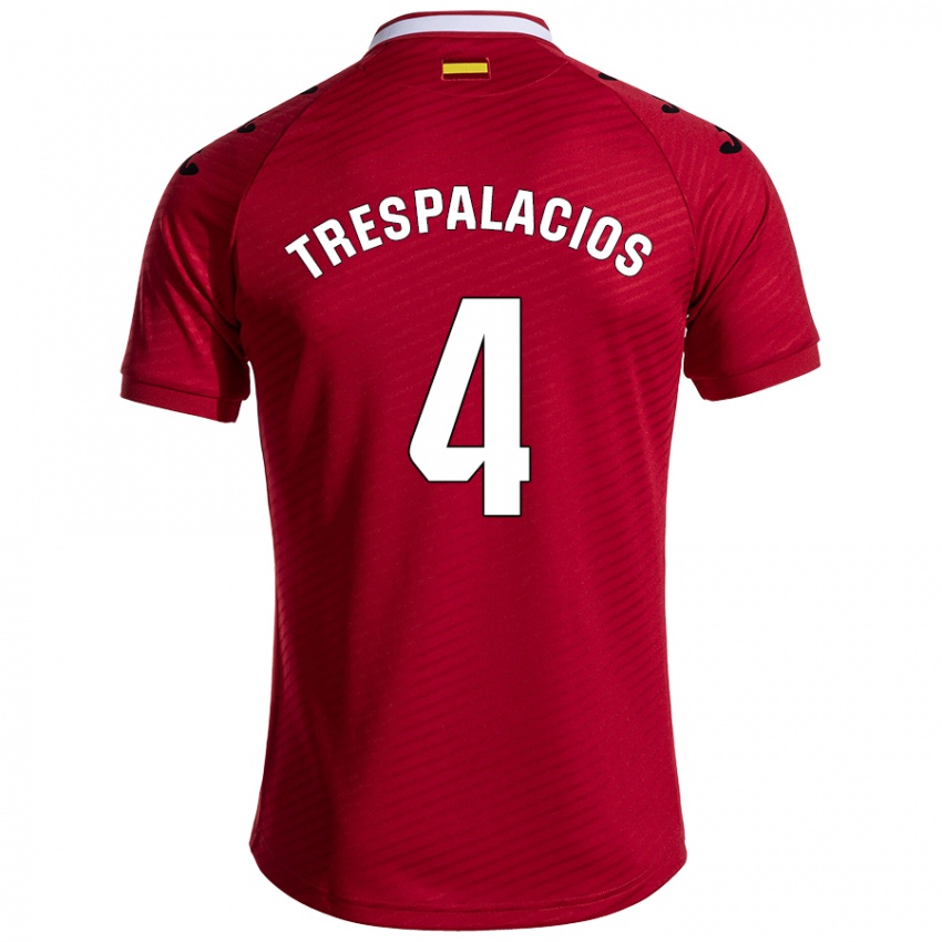 Niño Camiseta Adrián Trespalacios #4 Rojo Oscuro 2ª Equipación 2024/25 La Camisa Perú