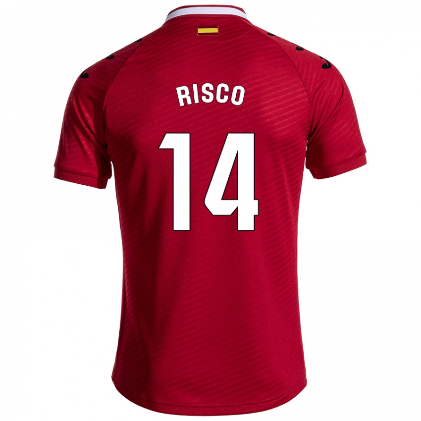 Niño Camiseta Alberto Risco #14 Rojo Oscuro 2ª Equipación 2024/25 La Camisa Perú