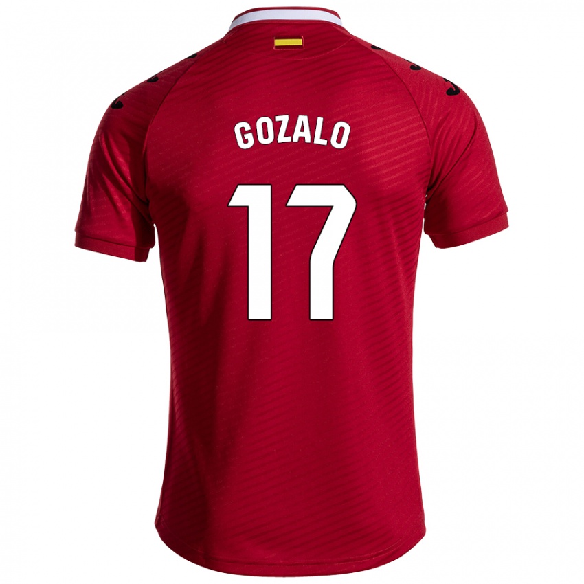 Niño Camiseta Marcos Gozalo #17 Rojo Oscuro 2ª Equipación 2024/25 La Camisa Perú