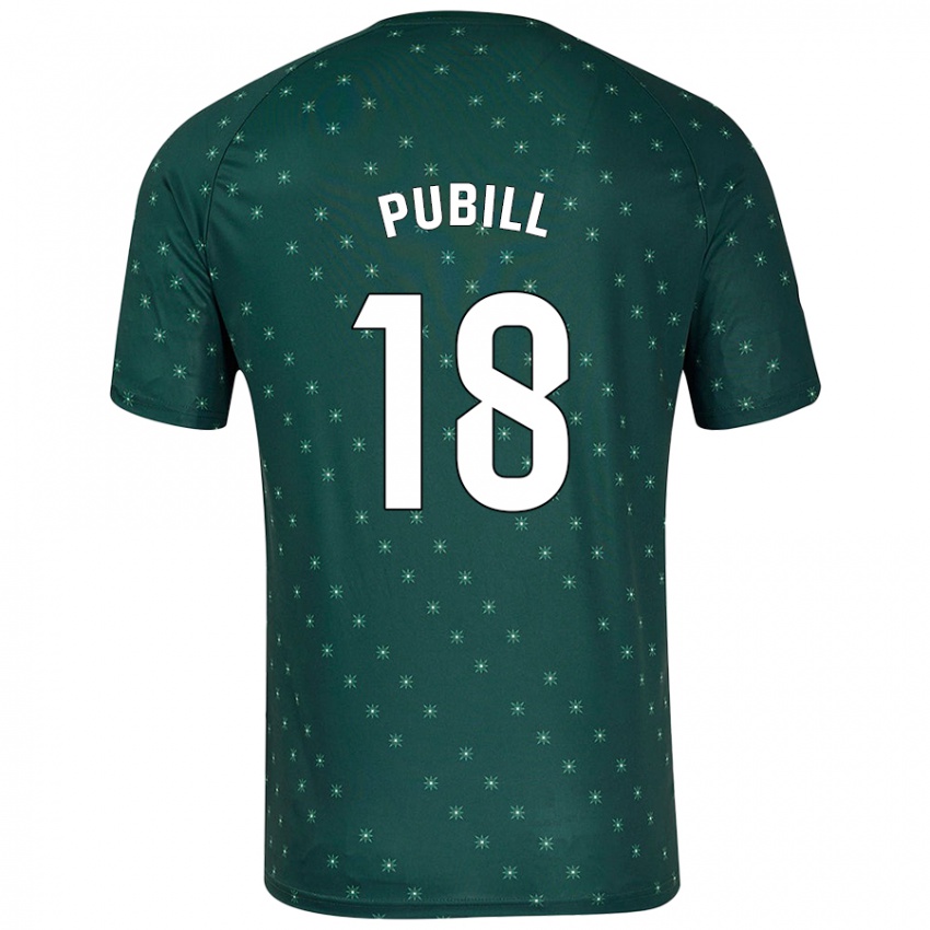 Niño Camiseta Marc Pubill #18 Verde Oscuro 2ª Equipación 2024/25 La Camisa Perú