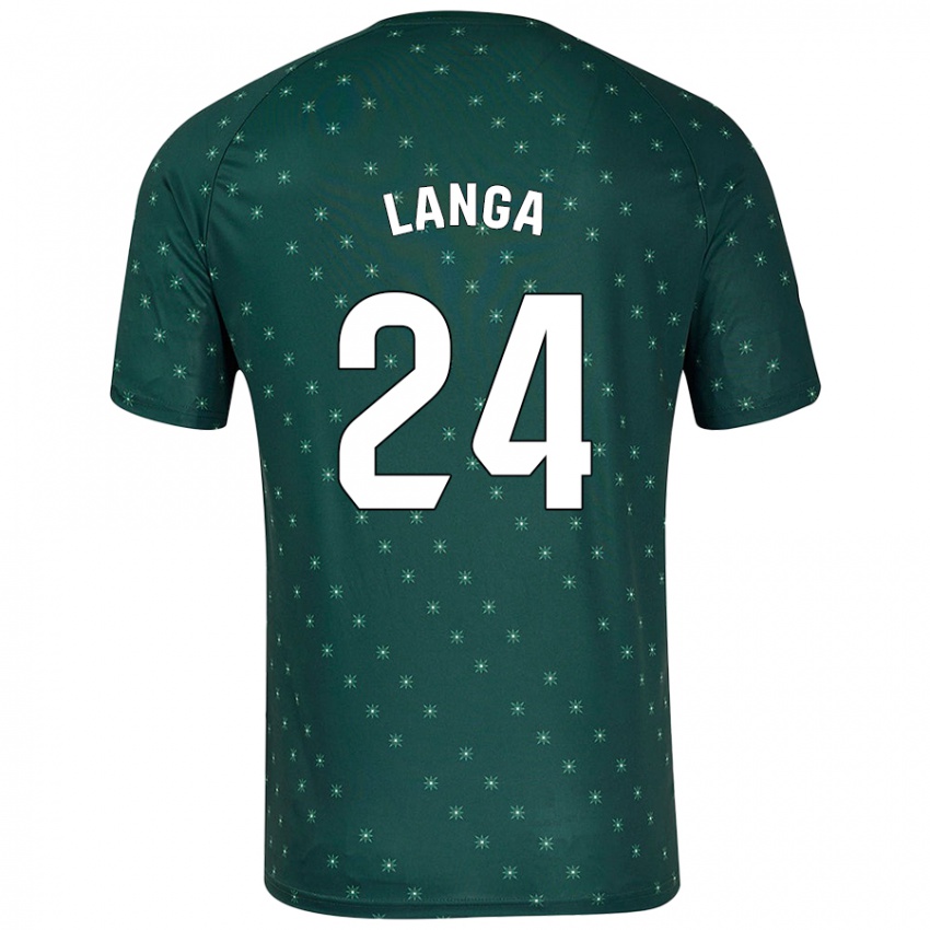 Niño Camiseta Bruno Langa #24 Verde Oscuro 2ª Equipación 2024/25 La Camisa Perú