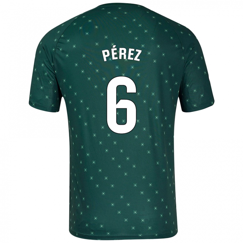 Niño Camiseta René Pérez #6 Verde Oscuro 2ª Equipación 2024/25 La Camisa Perú