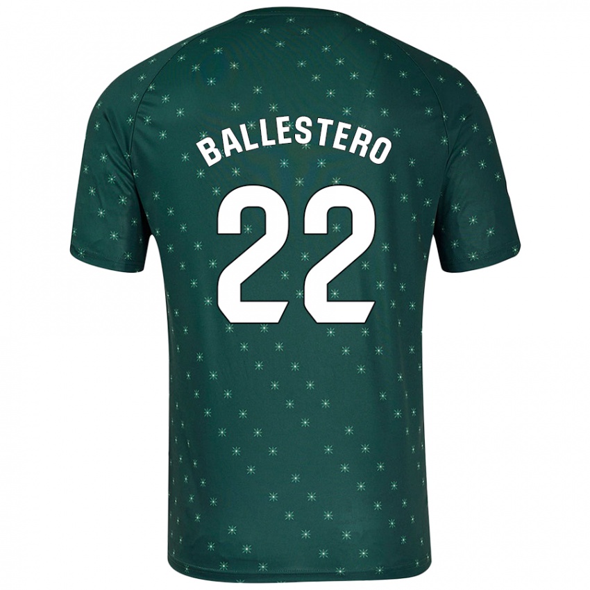 Niño Camiseta Carlos Ballestero #22 Verde Oscuro 2ª Equipación 2024/25 La Camisa Perú