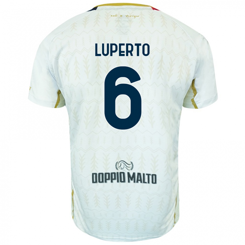 Niño Camiseta Sebastiano Luperto #6 Blanco 2ª Equipación 2024/25 La Camisa Perú