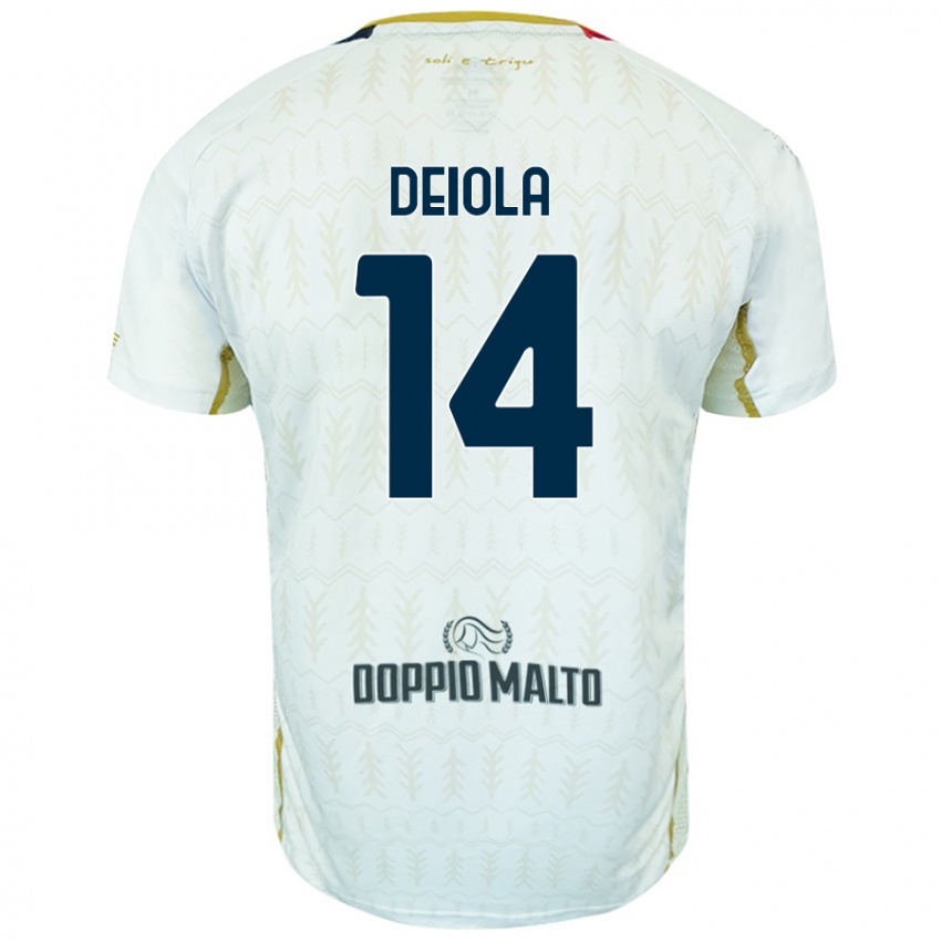 Niño Camiseta Alessandro Deiola #14 Blanco 2ª Equipación 2024/25 La Camisa Perú